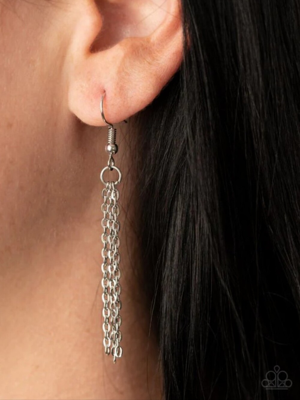 Paparazzi Silver Chain Dangle Earrings New